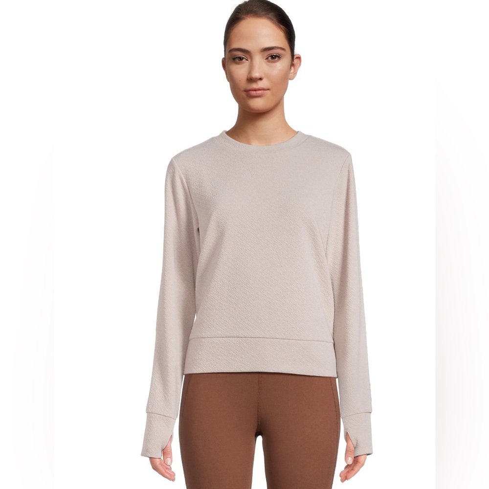 Avia Women’s Textured Tee Long Sleeve Wild Mushroom Size L